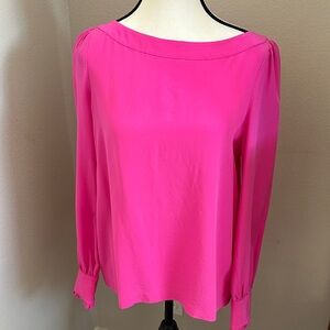 Kate Spade Silk Women's Pink Puff Sleeve Blouse Size 10